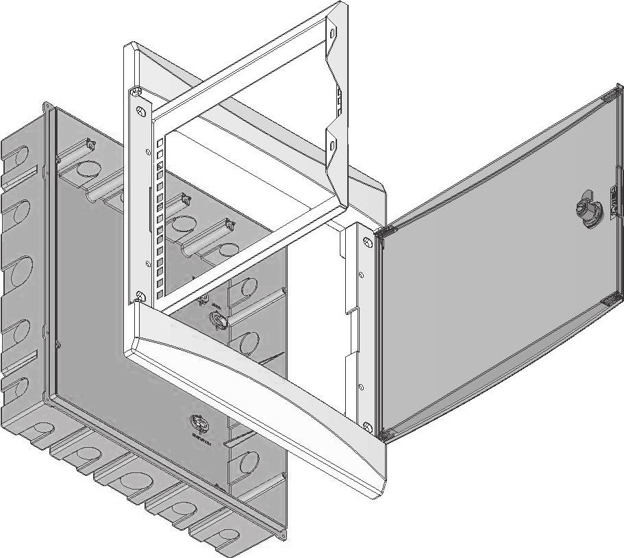 Plast Rack VDI 12 quadros para VDI Dimensões (mm) Dimensões (mm) Calha com tomadas