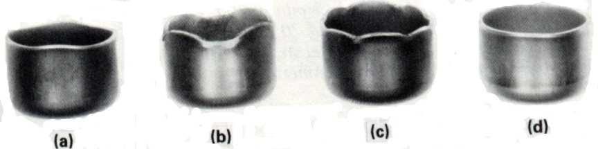 46 Figura 2.8 - Corpos-de-prova ensaiados, mostrando a presença de orelhas earing em relação a direção de laminação.