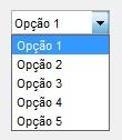 Componentes Gráficos: Pop-up Menu Componente que exibe uma lista de opções quando aberto, e quando fechado indica a opção corrente.