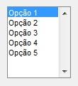 Componentes Gráficos: List Box Uma Listbox exibe uma lista de itens na qual é possível selecionar vários ao mesmo tempo.