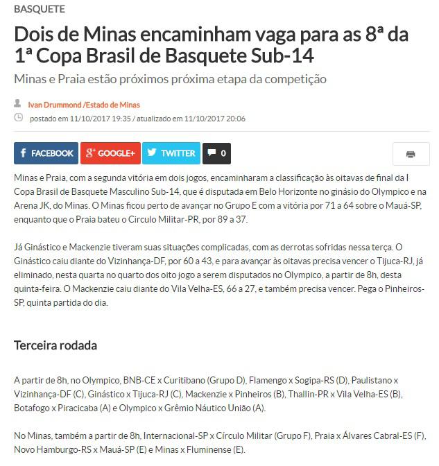 Portal do Jornal Estado de Minas - 11 de outubro de 2017. Link: https://www.pe.superesportes.com.