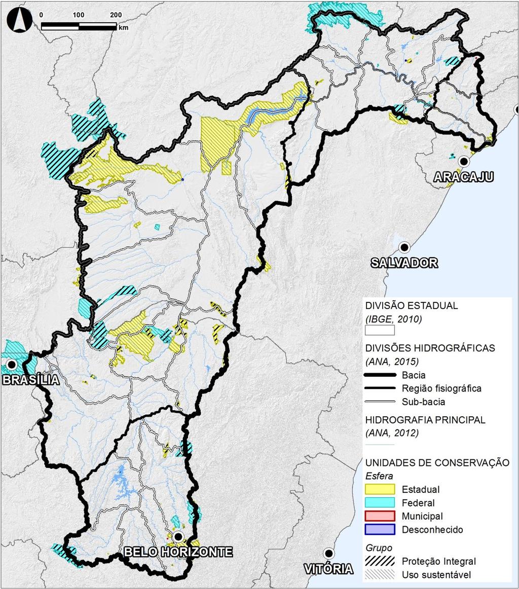Figura 51 Unidades de conservação localizadas na bacia hidrográfica do rio São Francisco (Mapa 37