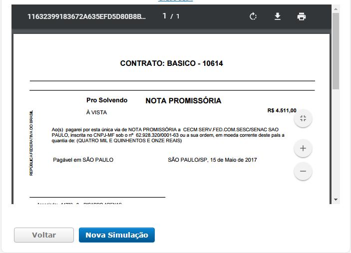 Todos os documentos disponíveis devem ser impressos e assinados observando na Solicitação os campos Assinatura do