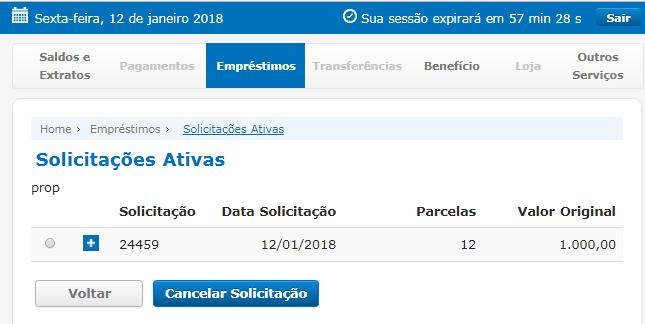 18 CONSULTA DE SOLICITAÇÕES ATIVAS Após o recebimento da documentação e análise efetuada pela Cooperativa, as Solicitações são liberadas e os créditos efetuados, neste caso as Solicitações passam a