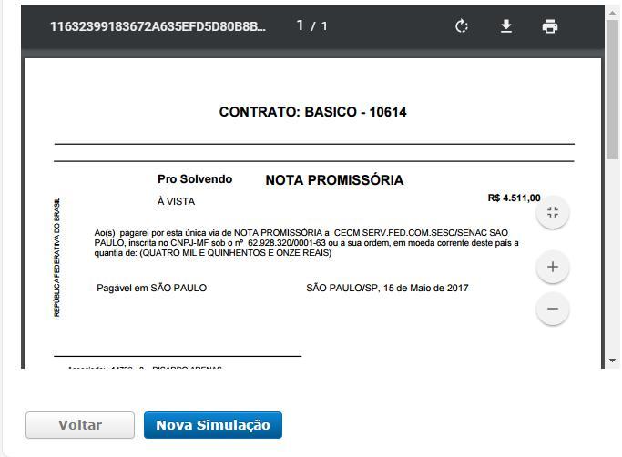 Todos os documentos disponíveis devem ser impressos e assinados observando na Solicitação os campos Assinatura do