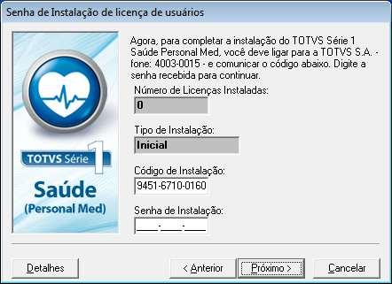 central de atendimento para gerarmos sua senha de instalação,