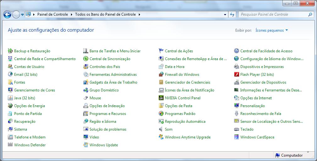 Informática Windows 7 Prof. Márcio Hunecke Painel de Controle Você pode usar o Painel de Controle para alterar as configurações do Windows.