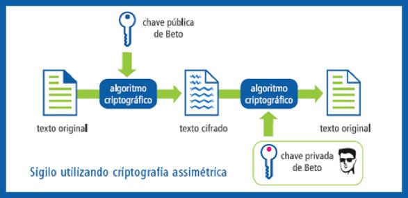 Os algoritmos de chave pública operam com duas chaves distintas: chave privada e chave pública.