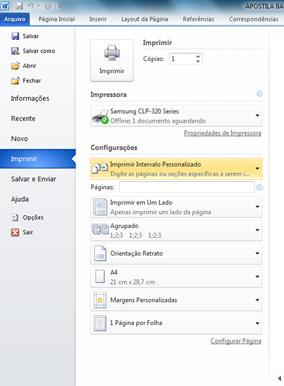 Informática Microsoft Word 2010 Prof. Márcio Hunecke Para voltar ao seu documento e fazer alterações antes de imprimi-lo, clique na guia Arquivo.