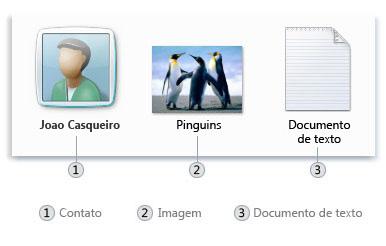 Ícones de alguns tipos de arquivo Uma pasta é um contêiner que pode ser usado para armazenar arquivos.