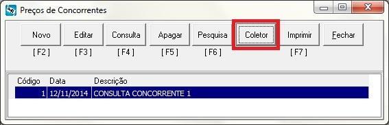 ), feito isso os itens serão incluídos na consulta (3.). (Conforme imagem abaixo) Pronto, sua consulta já foi montada (Lembrando que a mesma pode conter um ou mais Concorrentes), desse modo, para prosseguir iremos seguir com o Passo 2.