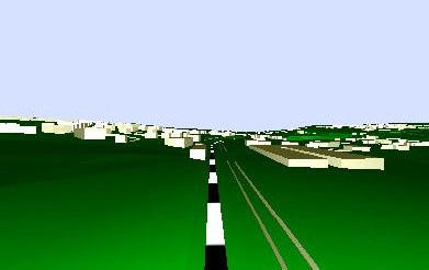 Figura 5 Vista 3D de um cruzamento disnivelado