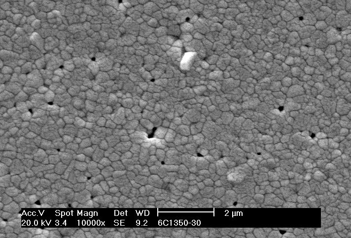 Ce0,8(SmGd)0,2O1,9 obtidas a partir dos pós calcinados a 600 C, sinterizadas a 1350 e 1400ºC por 30 minutos em forno micro-ondas e