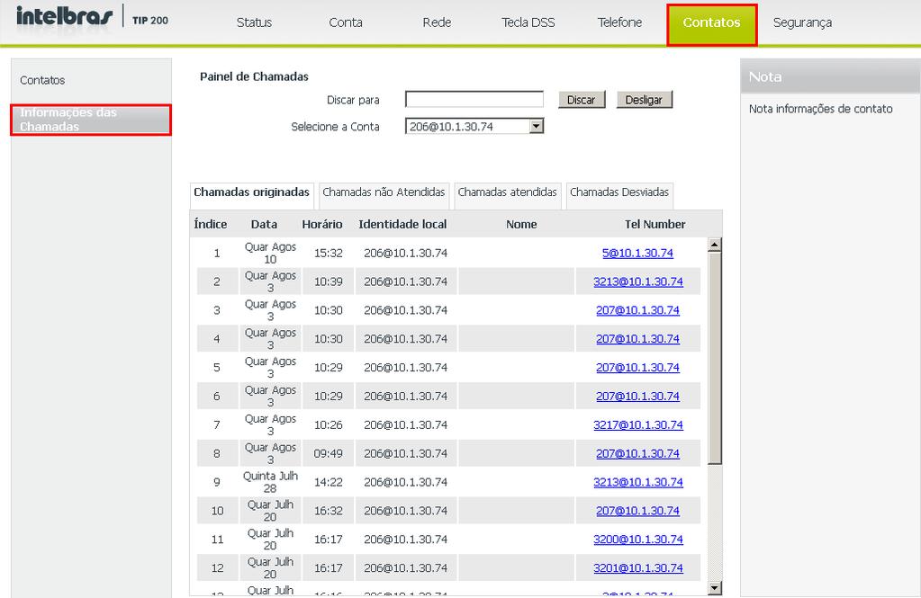 Volumes Informações de Chamadas Volume do áudio Durante a conversação, pressione volume + ou - para ajustar o volume. Para ativar a função Mudo, pressione Mute.