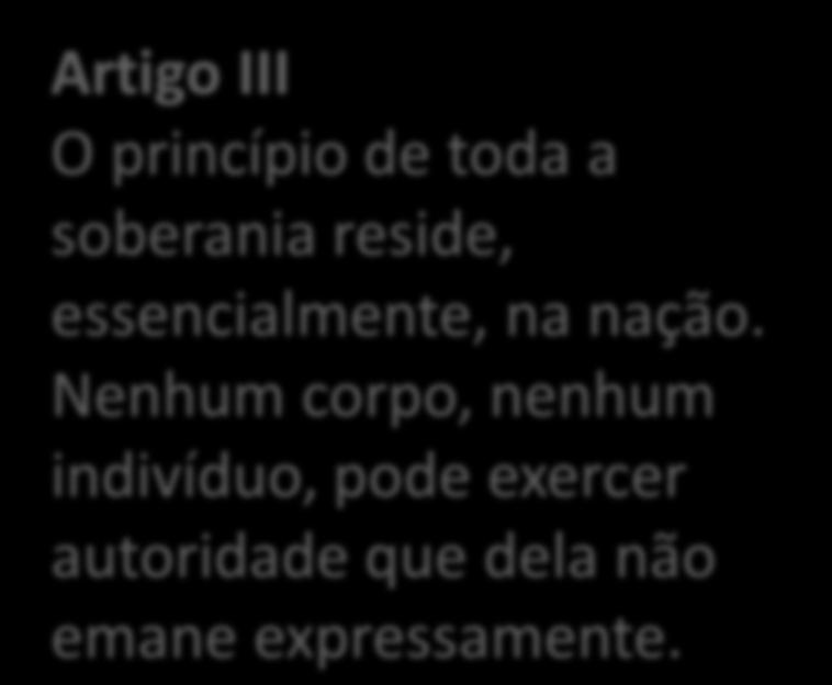 Artigo III O princípio de toda a soberania reside, essencialmente,