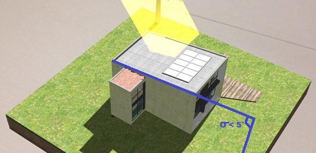 57 FIGURA 33 - VISTA SUPERIOR DE COLETOR SOLAR PROPOSTO INSTALADO EM TELHADO COM ÂNGULO DE DECLIVIDADE MENOR QUE 5 FONTE: O AUTOR, ADAPTADO DE ANABEL ALVARES, 2012 Outro ponto a ser destacado é o