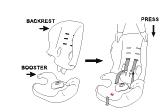 REMOVENDO TODAS AS CORREIAS REMOVING ALLSTRAPS REMOVING REMOVENDO THESAFETYHARNESSSHOULDERSTRA AS CORREIAS DOS OMBROS AJUSTANDO A FIVELA DO CINTO 1 2 3 Solte a alça na base do encosto para conseguir