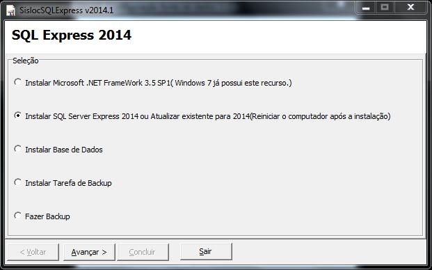 2.20. O assistente de configuração do SQL Express é exibido para dar início ao processo de sua instalação.