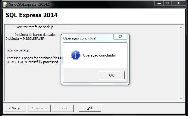 5.4. Ao finalizar, a tela com a mensagem será exibida.