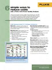 Seis maneiras simples de reduzir custos com o Analisador de Qualidade de Energia Fluke 434 Existem centenas de medições de qualidade de energia que você pode fazer em sistemas elétricos e