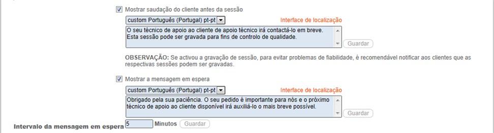 janelas de pop-up acima da janela de chat. A opção de pop-up não se aplica a clientes móveis ou sessões de clique para conversar.