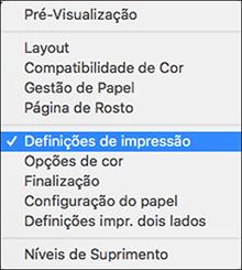 Observação: A janela de impressão pode ser diferente, dependendo da versão do Mac OS e do aplicativo usado. 5. Selecione as configurações de Cópias e Páginas, conforme necessário.