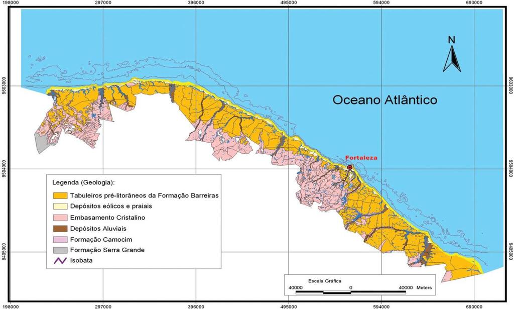 80 A planície litorânea do Ceará foi formada em função da disponibilidade de elevados estoques de sedimentos por processos eólicos, marinhos, fluviais ou combinados, gerando feições praiais com