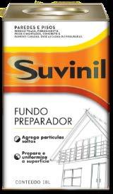 4.1 PRÉ- - APLICAÇÕES DE FUNDOS. 4.1.1 SUVINIL FUNDO PREPARADOR DE PAREDES Procedimento: Para superfícies pulverulentas e com baixa coesão: (Argamassa ou cimentado fraco, pintura calcinada ou