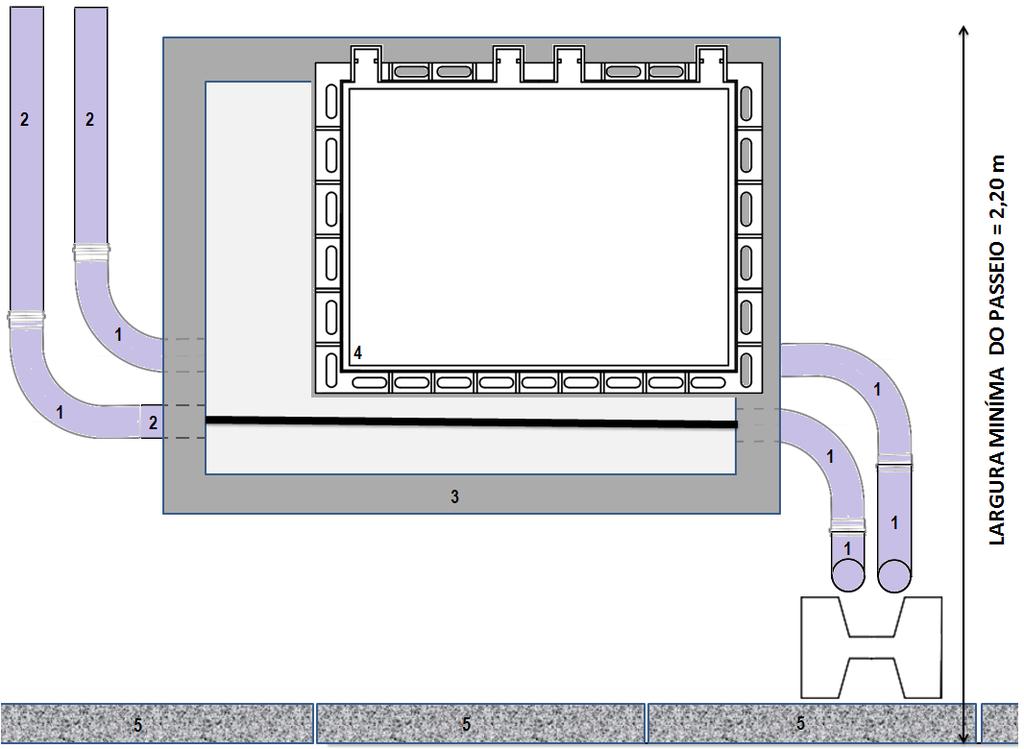 166/225 05/12/27 Desenho 27 - Representação da Descida do Poste com Poço PE para Rede de MT 50/120 mm² Legenda: 1.