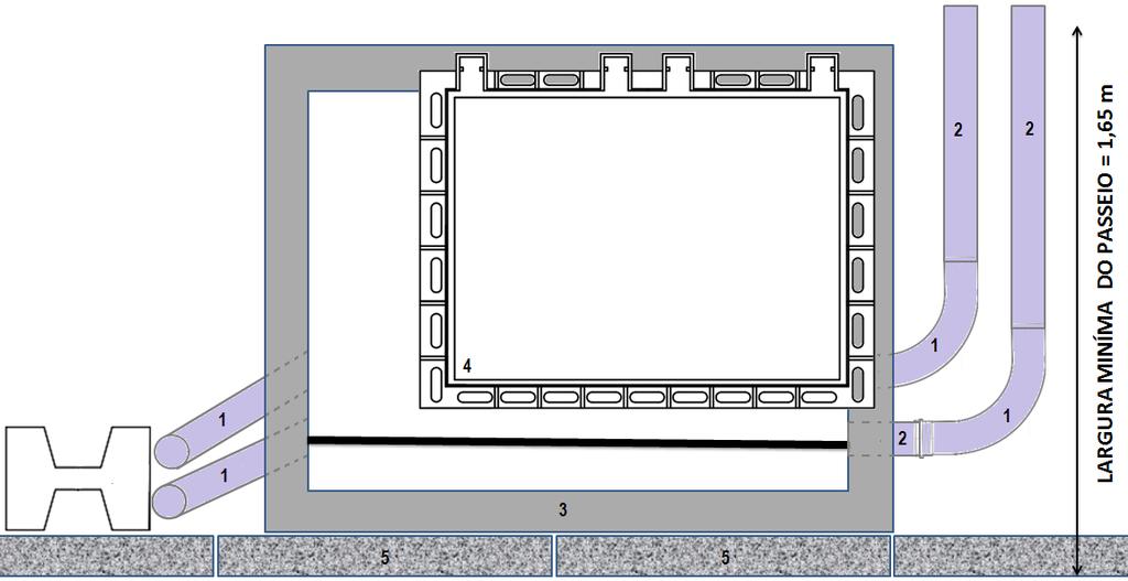 168/225 05/12/27 Desenho 29 - Representação da descida do poste com poço PE para rede de MT 50/120 mm² Legenda: 1.