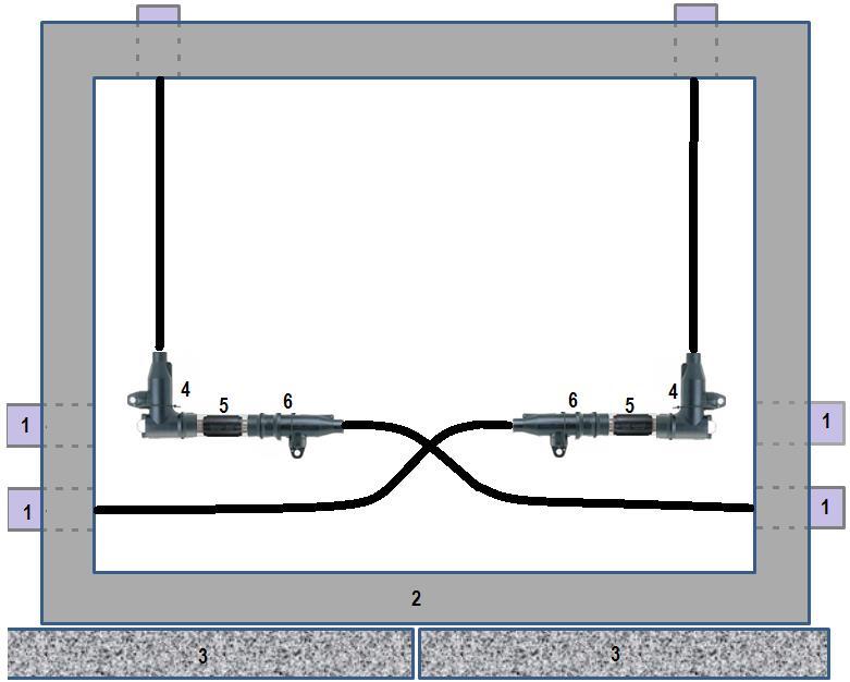 170/225 05/12/27 Desenho 31 - Conexão de Entrada/Saída em CTE/CM com Cabo 50 mm² 12/20 kv Legenda: 1. Eletroduto de PVC 150 mm; 2.