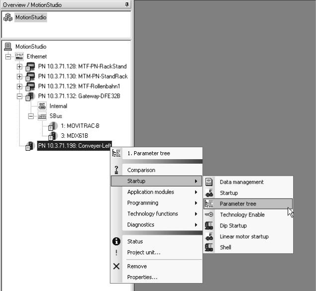 11 MOVITOOLS MotionStudio via Ethernet Workflow para configuração das unidades Passo 3: Scan da rede (scan das unidades) Passo 4: Configuração das unidades com as ferramentas Faça um scan da rede