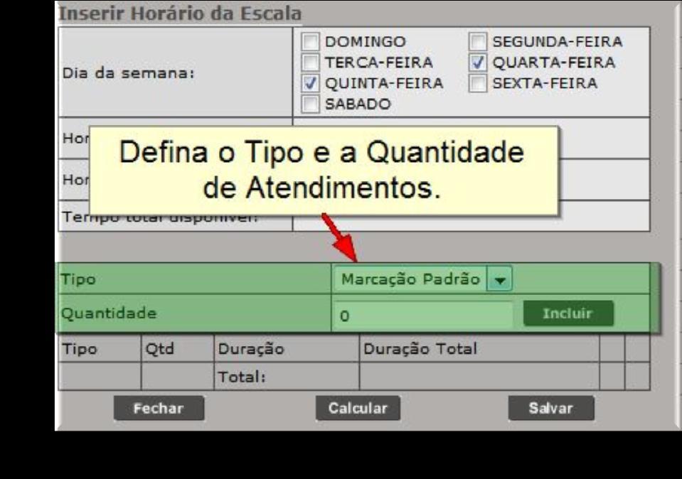 Observação: Uma vaga de Marcação Padrão em uma agenda por equipamento é equivalente a uma vaga de Primeira Vez na agenda por