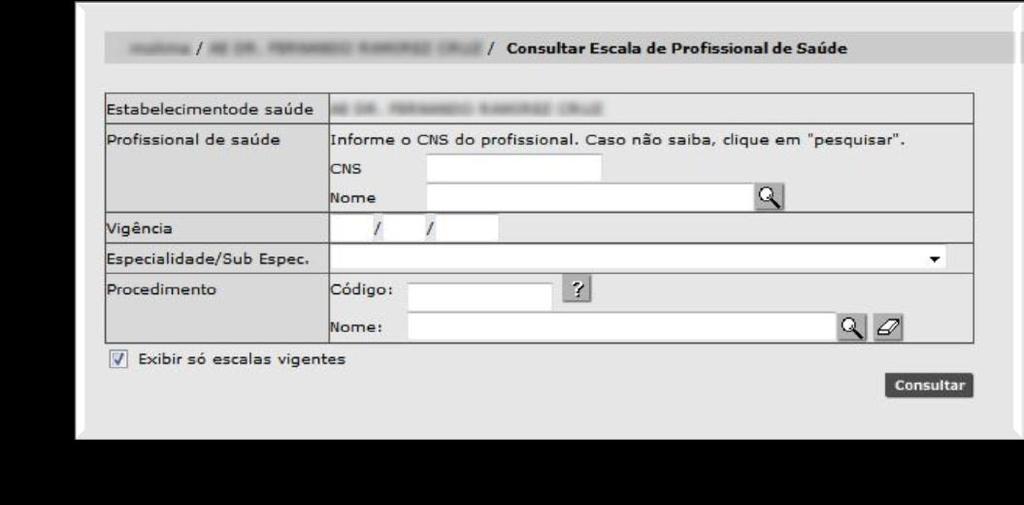 Consultar Agenda de Profissional Para consultar as agendas e visualizar sua configuração acesse o menu CONFIGURAÇÃO / Prog. Ag. Regulada / Profissionais Consultar.