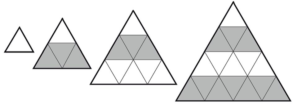 Questão n o 3 (valor: 2,5 pontos) Seja N um inteiro positivo. Um triângulo equilátero de lado N é subdividido em triângulos equiláteros de lado 1, como exemplificado na figura.