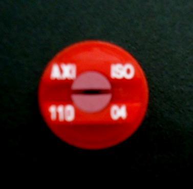 33 3.1.3 Descrição das pontas de pulverização A ponta AXI 11004 (T1) é caracterizada como de jato plano simples convencional (com um único jato de pulverização) ou de jato plano de uso ampliado.