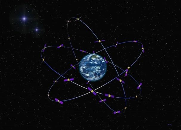 a capacidade de substituir um qualquer outro satélite, do mesmo plano, em cerca de 6 horas. O tempo de órbita de cada satélite é de 14 horas e 4 minutos. Figura 2.6 - Constelação do sistema Galileo.