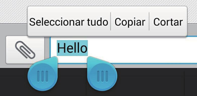 Editar um texto Enviar uma mensagem Descubra como seleccionar, cortar, copiar e colar um texto no seu telefone.