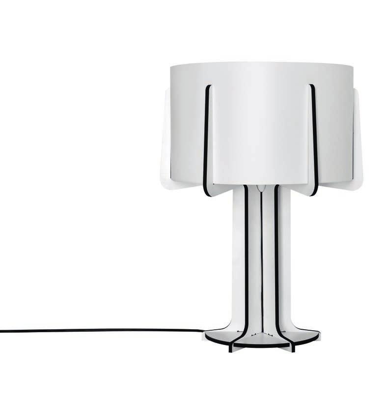178 South 4 Candeeiro de mesa/ Table lamp MDF laminado a branco/ White laminated MDF Tela PVC/ PVC