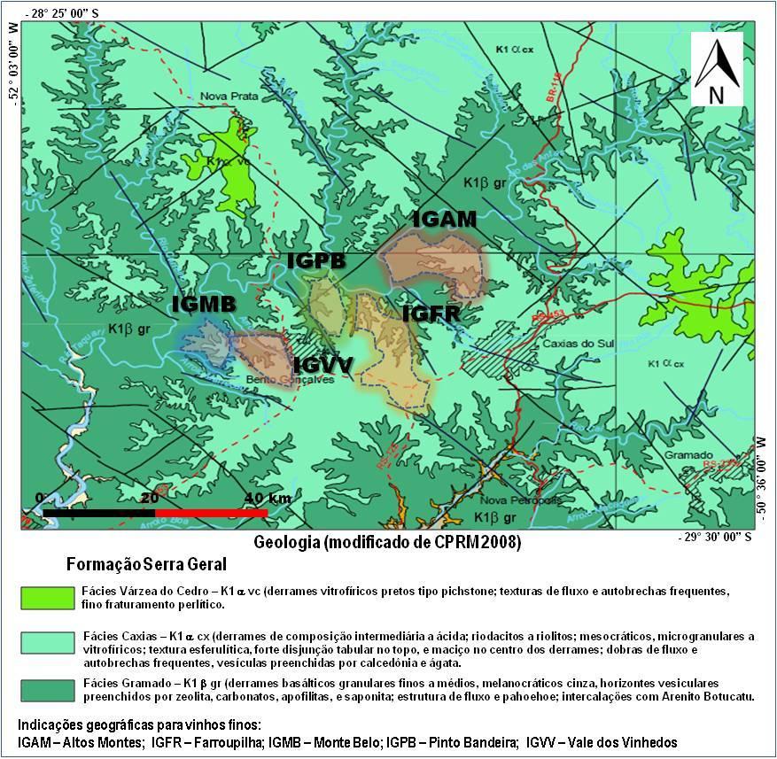 Figura 2. Geologia da Região Vitivinícola Serra Gaúcha.