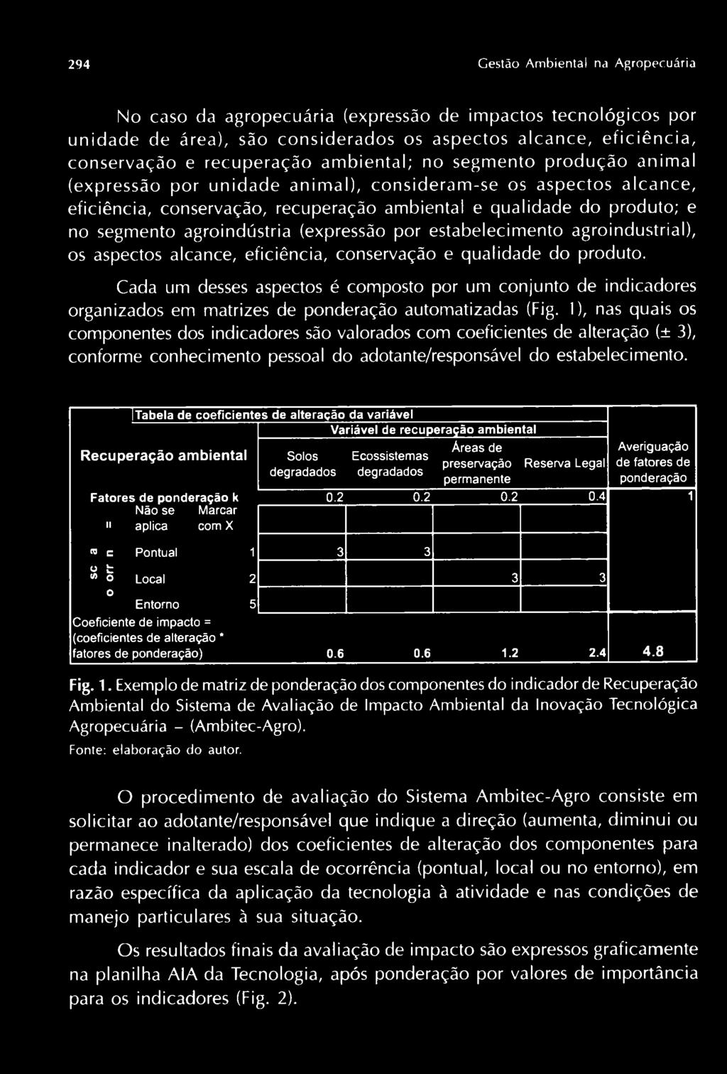 agroindústria (expressão por estabelecimento agroindustrial), os aspectos alcance, eficiência, conservação e qualidade do produto.