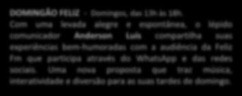 a parada diária da Feliz FM com as sete músicas mais