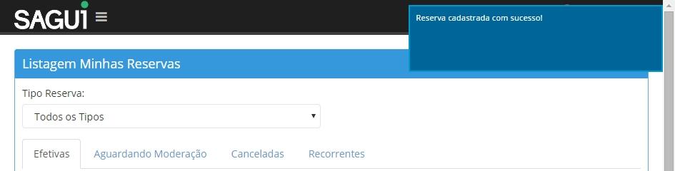 20 Cadastro de reserva Ao clicar em Salvar, duas situações são possíveis: 1.