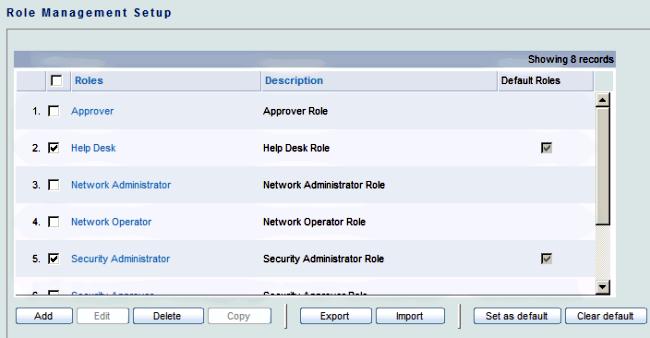 papéis da autorização no CS para os usuários não atuais no base de dados local CS. 2.