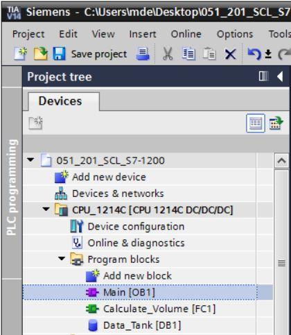 fi (fi CPU_1214C[CPU 1214C DC/DC/DC] fi Módulos de programação fi Main [OB1] fi Mudar linguagem