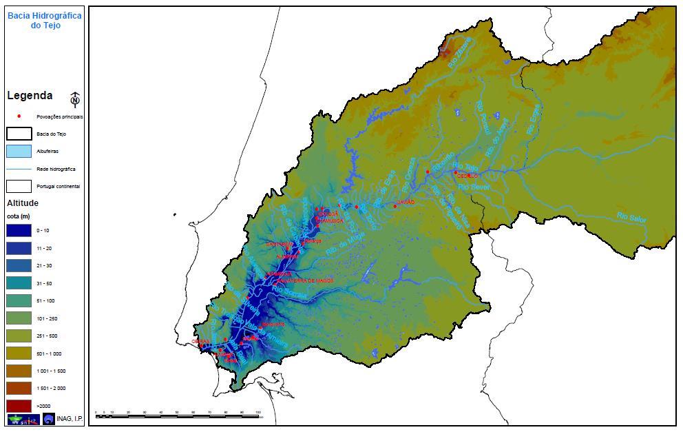 Figura 13 - Bacia hidrográfica do rio Tejo No caso de estudo associado ao município, foi avaliada a qualidade da água destinada a consumo humano.