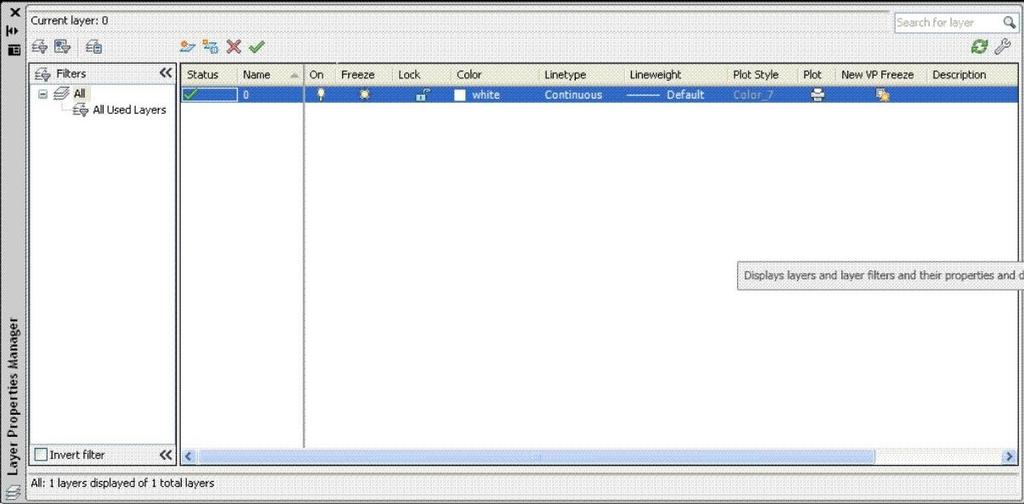 17 Figura 15: Layer Properties Manager Utilização dos Layers serve para: Facilitar o gerenciamento de cores, tipos e espessuras de linhas.