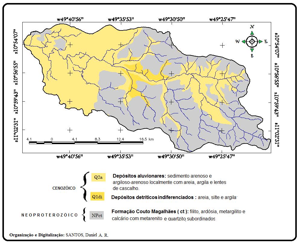 Figura 2 Mapa geológico da bacia do rio Lago Verde, modificado de CPRM (2003).