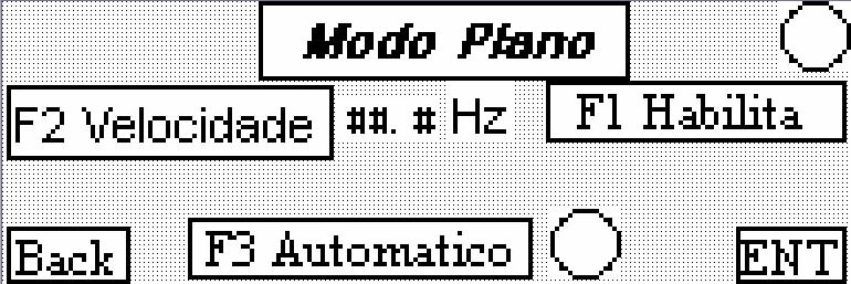 Tempos- Ambos são usados para a renovação do ciclo da máquina, usado somente em modo automático. F1- Ajusta o tempo de reciclo do modo plano. F2- Ajusta o tempo de reciclo do modo cilíndrico.