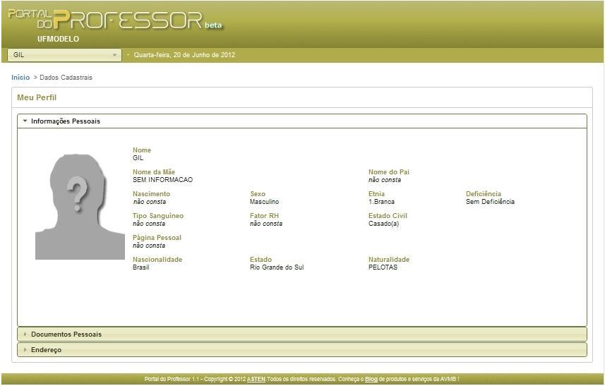 Informações Pessoais (Portal do